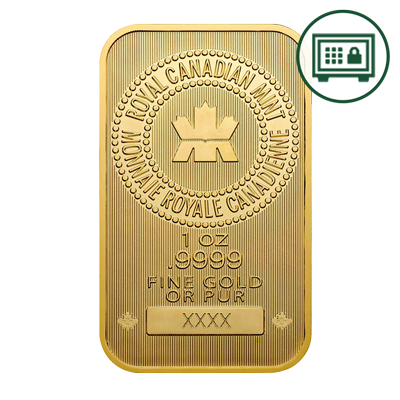 A picture of a Lingot d’or de 1 oz de la Monnaie royale canadienne - Stockage sécurisé